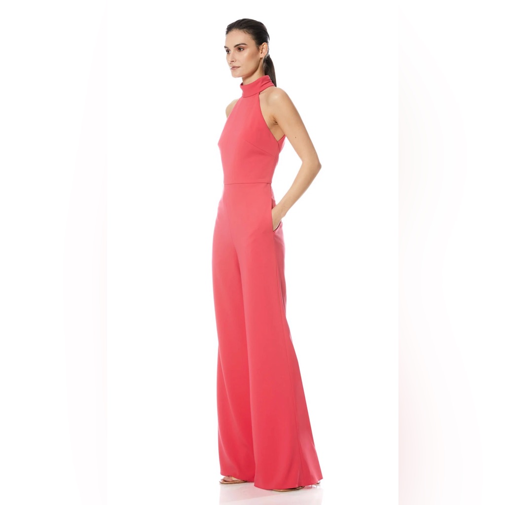 Theia Geranium Aerilyn Halter Sleeveless Jumpsuit 8 Nwt